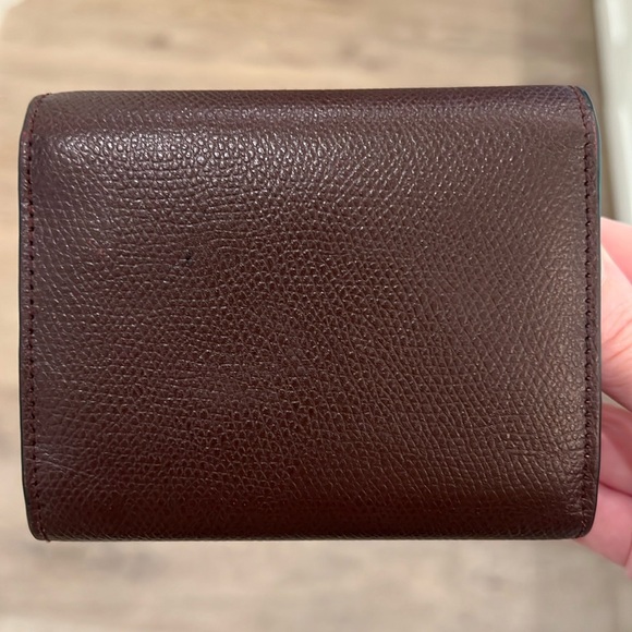 Christian Dior Lotus Saddle Wallet Burgundy | Brown Compact Rare WOC Leather - Picture 2 of 15